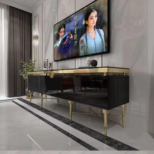 Modern Glass TV Stand & Media Console, 2m–2.2m
