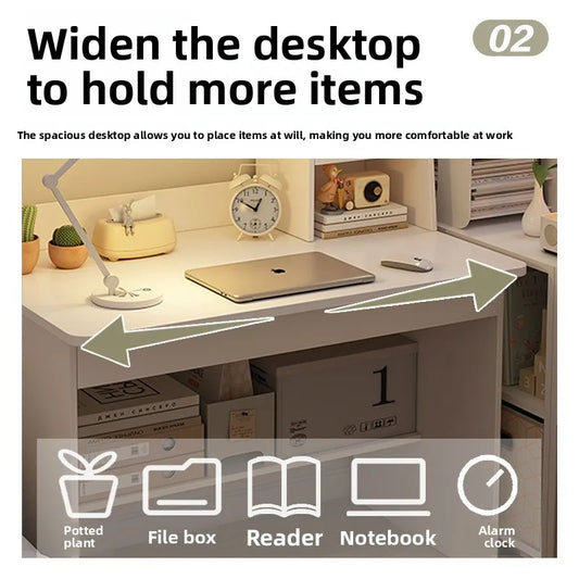 Compact Computer Desk with Bookshelf