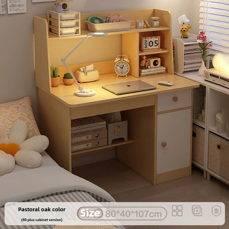 Compact Computer Desk with Bookshelf