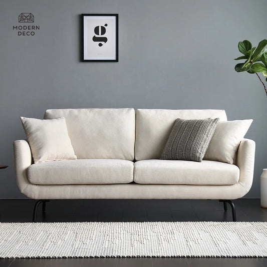 Modern 2-Seater Fabric Sofa, Scandinavian Style
