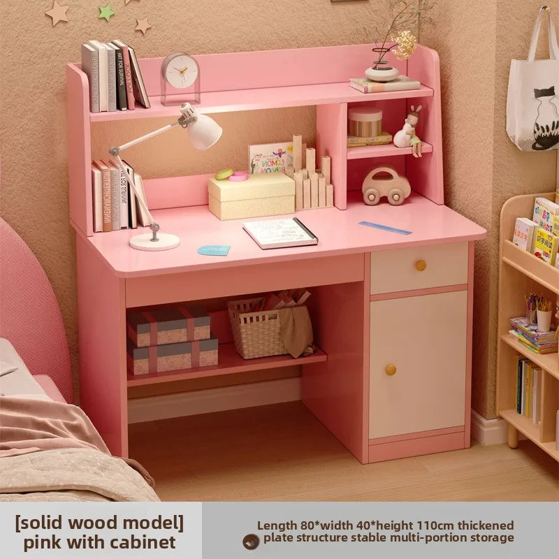 Compact Computer Desk with Bookshelf