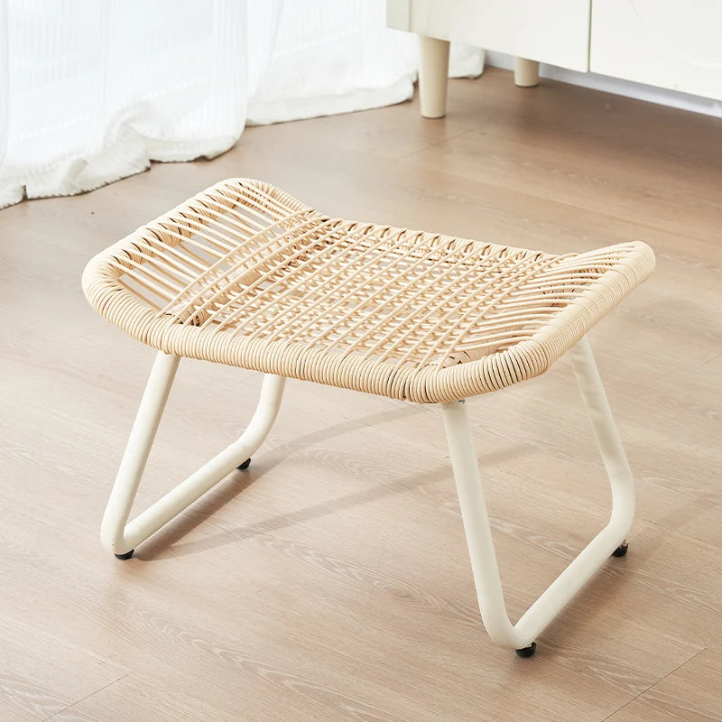 Rattan Footstool Ottoman & Entryway Bench