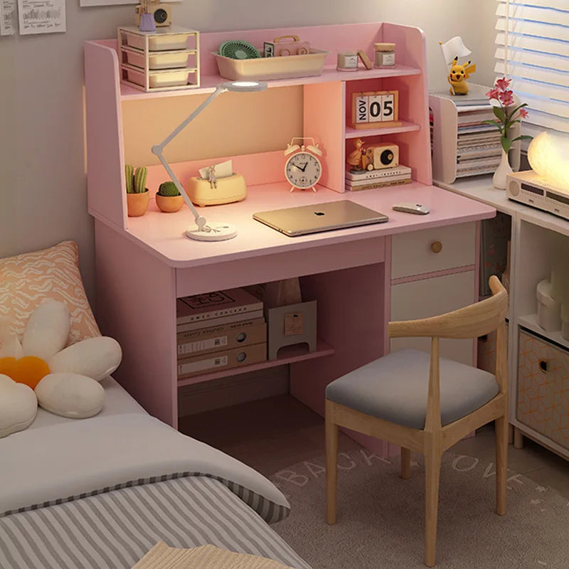 Compact Computer Desk with Bookshelf