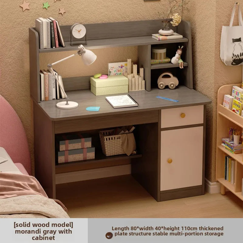 Compact Computer Desk with Bookshelf