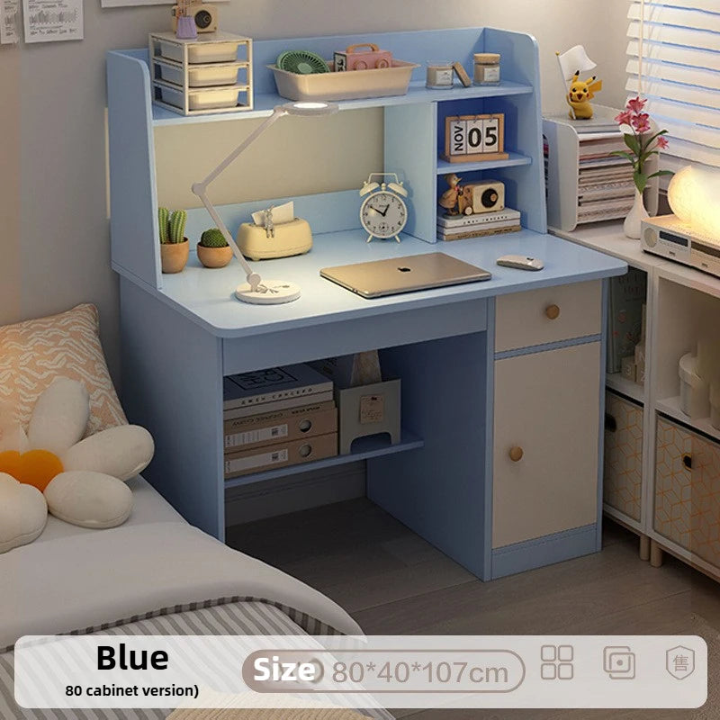 Compact Computer Desk with Bookshelf