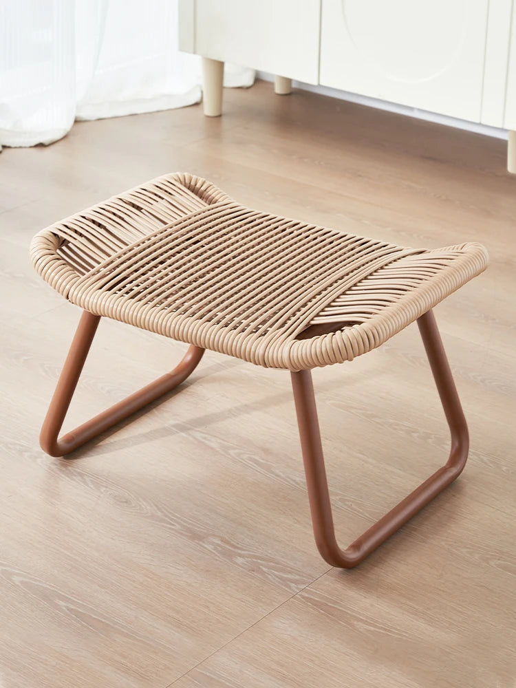 Rattan Footstool Ottoman & Entryway Bench