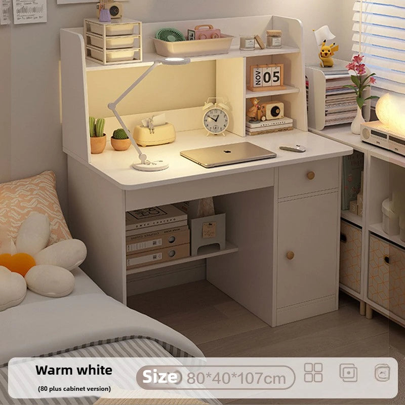 Compact Computer Desk with Bookshelf
