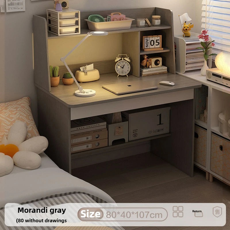 Compact Computer Desk with Bookshelf