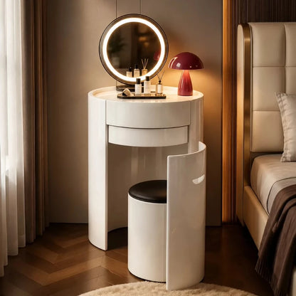 Modern Makeup Vanity with Storage & Seat