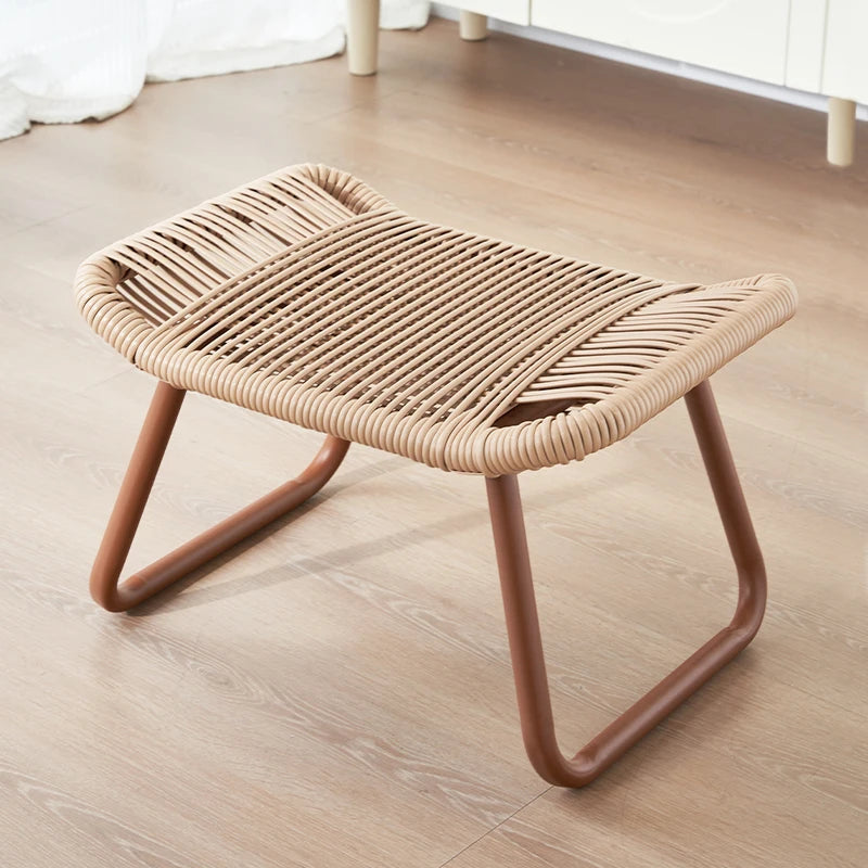 Rattan Footstool Ottoman & Entryway Bench
