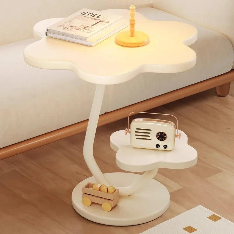 Modern Round Wood Coffee Table with Storage