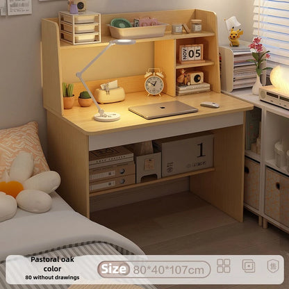 Compact Computer Desk with Bookshelf